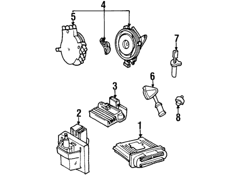 1993 Pontiac Firebird Ignition System Coil Module Diagram for 19352930