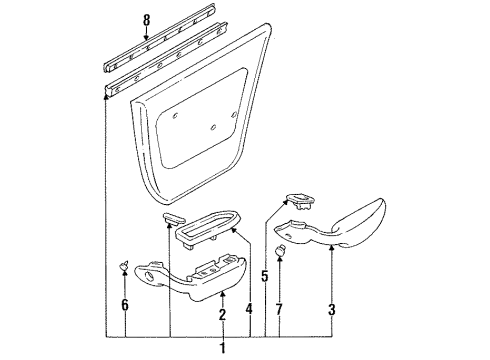 1992 Toyota Camry Interior Trim - Rear Door ARMREST Assembly, Rear Doo Diagram for 74260-32030-E1