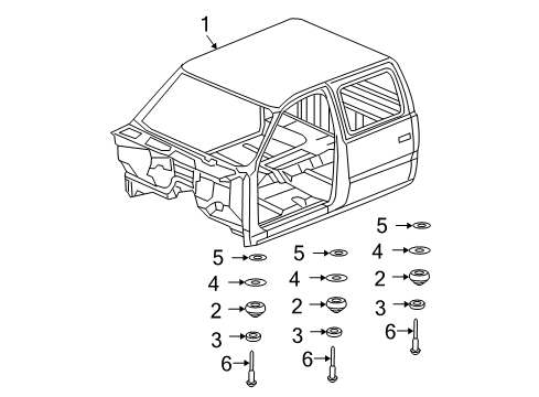 2002 Chevrolet Silverado 1500 Cab Assembly Mount Cushion Upper Insulator Diagram for 15053229