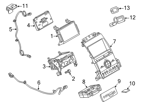 2019 Ford Taurus A/C & Heater Control Units Cable Diagram for DG1Z-14D202-C