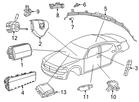 2012 Dodge Charger Air Bag Components Sensor-Pressure Diagram for 56054084AB