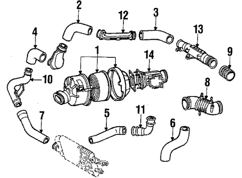 1988 Toyota Supra Air Inlet Hose, Air Cleaner Diagram for 17341-42020