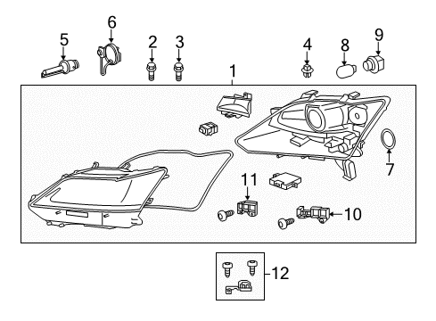 2015 Lexus GS350 Headlamps Headlamp Unit With Gas, Left Diagram for 81185-30F80