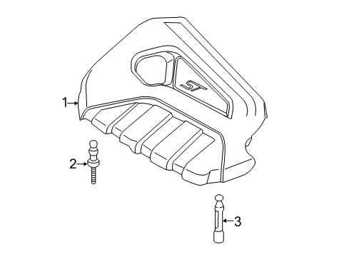 2014 Ford Fiesta Engine Appearance Cover Engine Cover Diagram for C1BZ-6A949-B