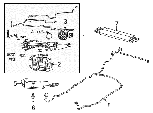 2018 Ram 1500 Front Suspension Components, Lower Control Arm, Upper Control Arm, Ride Control, Stabilizer Bar Shield-Dust Diagram for 5154758AD