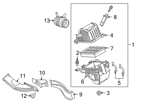 2019 Ford Transit Connect Air Intake Inlet Tube Diagram for KV6Z-9C675-C