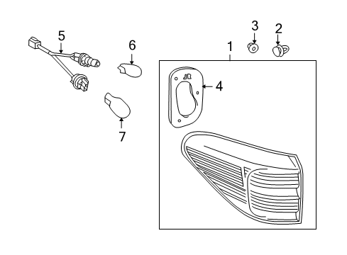 2014 Lexus RX450h Bulbs Gasket, Rear Combination Diagram for 81552-48300