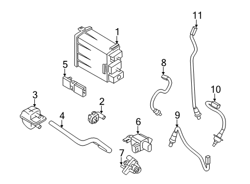 2012 Nissan Quest Powertrain Control Hose-Drain CANISTER Diagram for 18791-1JA0C