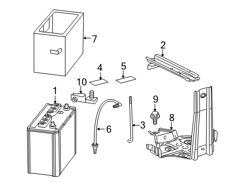 2013 Toyota Highlander Battery Battery Hold Down Diagram for 74404-48120