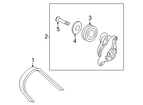 2014 Honda CR-Z Belts & Pulleys Tensioner Assy., Auto Diagram for 31170-RBJ-003