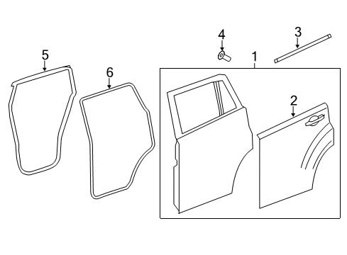 2012 Jeep Patriot Rear Door Screw-Tapping Diagram for 6508584AA