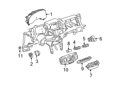 2009 Chevrolet Equinox Cluster & Switches, Instrument Panel Window Switch Diagram for 25841595