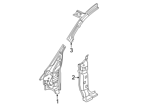 2013 Nissan NV200 Hinge Pillar Dash Side LH Diagram for G6241-3LMMA