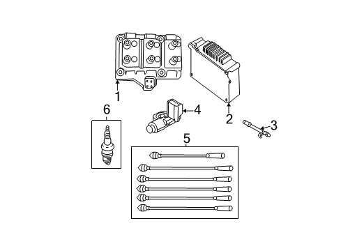 2001 Dodge Caravan Ignition System Engine Controller Module Diagram for R5127669AA