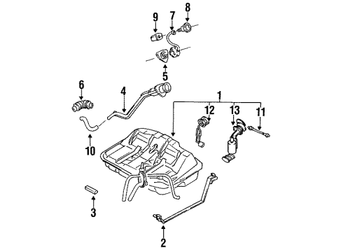 1991 Eagle Talon Senders Cap-Fuel Filler Diagram for MB504900