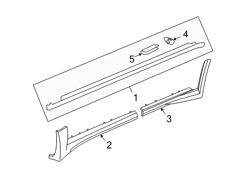 2000 Pontiac Bonneville Exterior Trim - Pillars, Rocker & Floor Rocker Molding Retainer Diagram for 25704001