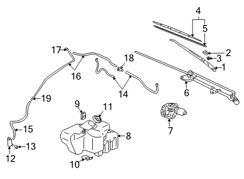 2005 Mitsubishi Lancer Wiper & Washer Components Motor-LIFTGATE WIPER Diagram for MB286961