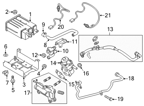 2013 Mazda 2 Emission Components Nut-Flange Diagram for 999400800