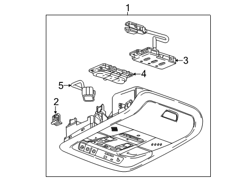 2018 Chevrolet Traverse Sunroof Overhead Console Diagram for 84433512