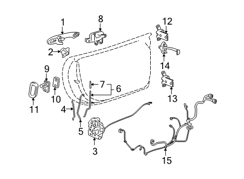 2008 Saturn Sky Lock & Hardware Cover Asm-Front Side Door Lock Diagram for 15292983