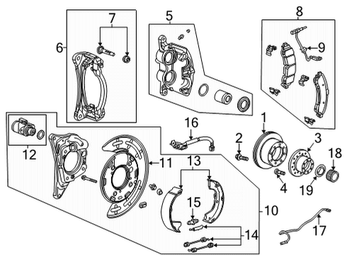 2021 Chevrolet Silverado 3500 HD Rear Brakes HOSE ASM-RR BRK Diagram for 84952576