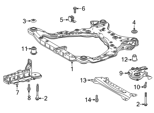 2019 Toyota Avalon Suspension Mounting - Front Engine Cradle Stopper Diagram for 52216-06150