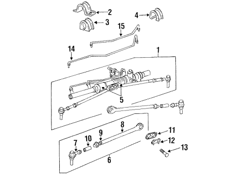 1996 Dodge Intrepid Steering Column & Wheel, Steering Gear & Linkage, Shaft & Internal Components, Shroud, Switches & Levers Gear-Power Steering Diagram for 4897712AB