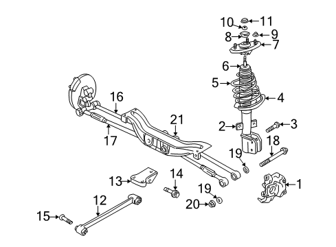 2000 Chevrolet Monte Carlo Rear Suspension Components, Stabilizer Bar Strut Mount Cover Diagram for 10221916