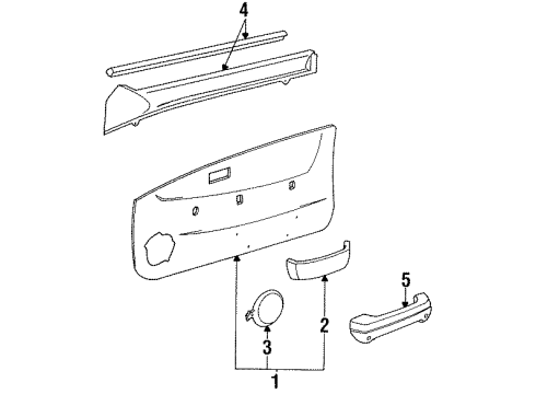 1991 Toyota Tercel Interior Trim - Front Door Belt Weatherstrip Retainer Clip Diagram for 67773-16050