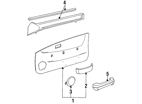 1991 Toyota Tercel Interior Trim - Front Door Weatherstrip Assy, Front Door Glass, Inner Diagram for 68172-16110