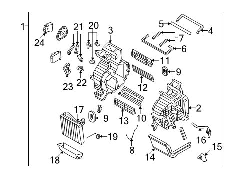 2010 Kia Rio Air Conditioner Seal(B)-Heater To Duct Diagram for 972471G000