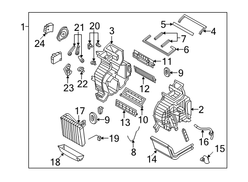 2010 Kia Rio Air Conditioner Core Assembly-Heater Diagram for 971381G000