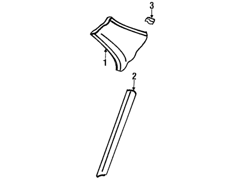 1996 Honda Accord Interior Trim - Quarter Panels Garnish Assy., R. RR. Pillar *G38L* (JADE GREEN) Diagram for 84131-SV4-A00ZA