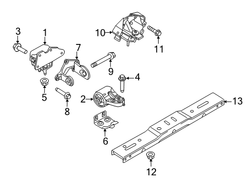 2015 Ford F-150 Engine & Trans Mounting Mount Bracket Diagram for FL3Z-6038-D