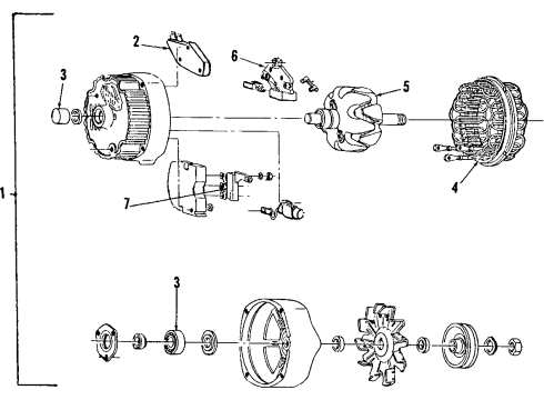 1985 Pontiac Grand Am Alternator Pulley Diagram for 1987648