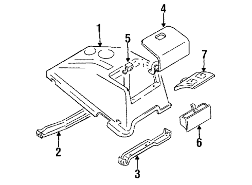 1995 Geo Tracker Console Lock, Rear Floor Compartment Door Diagram for 30000448