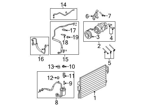 2008 Ford Escape Air Conditioner Condenser Diagram for 8L8Z-19712-G