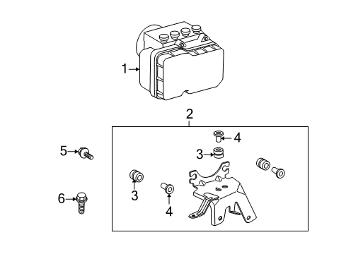 2009 Scion xD ABS Components Bracket Diagram for 44590-52170