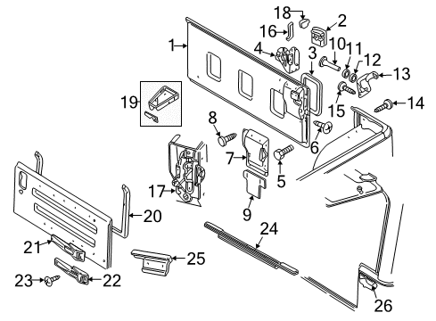 1999 Jeep Wrangler Tail Gate Seal-TAILGATE Diagram for 55175043AH