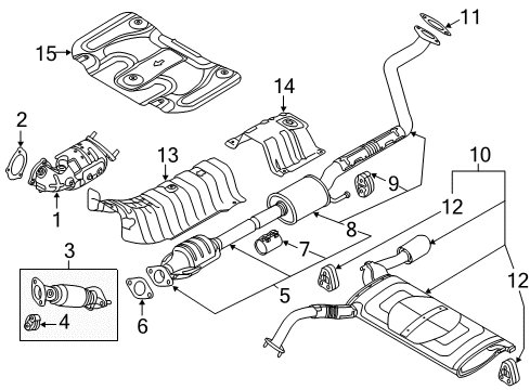 2016 Kia Forte5 Exhaust Components Rear Muffler Assembly Diagram for 28710A7880