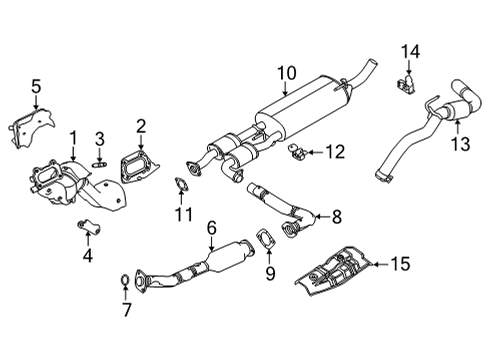 2020 Nissan Frontier Exhaust Manifold Cover-Exhaust Manifold Diagram for 16590-9BT0B