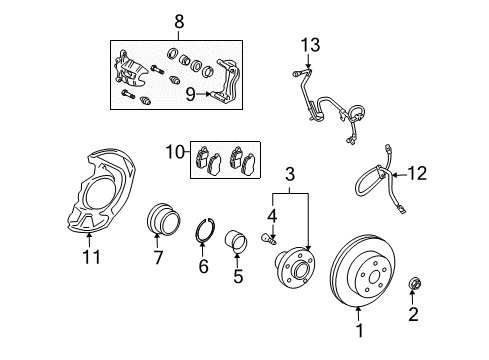 2014 Lexus RX350 Anti-Lock Brakes Disc, Front Diagram for 43512-48110