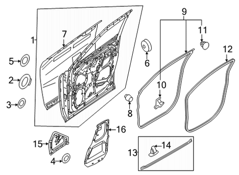 2022 Mitsubishi Outlander Door & Components Cover-Body Diagram for MU670022