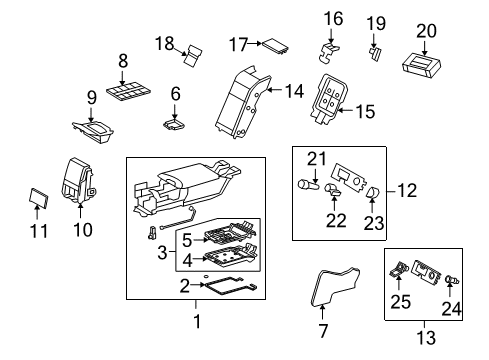 2008 Lexus LS600h Power Seats Panel Assy, Rear Seat Console Diagram for 589G0-50010-E0