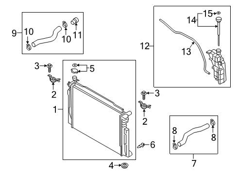 2020 Genesis G70 Radiator & Components INSULATOR-Radiator Mounting Diagram for 25336J5000