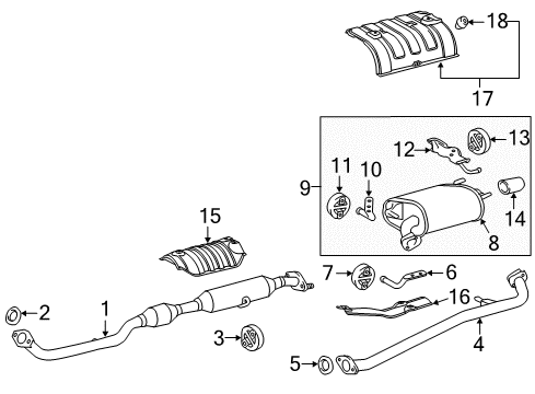 2012 Toyota Camry Exhaust Components Front Pipe Diagram for 17410-0V080