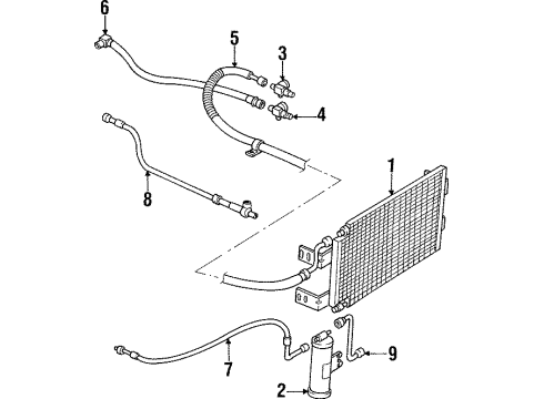 1988 Jeep Cherokee A/C Condenser, Compressor & Lines CONDENSER To Receiver Diagram for 4773305