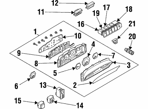 1996 Kia Sephia Instruments & Gauges Switch-Hazard Diagram for 0K24166570