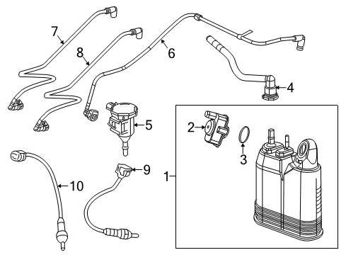 2020 Jeep Grand Cherokee Powertrain Control Hose-Fuel Vapor Diagram for 68156250AA