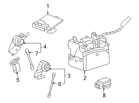 2008 GMC Yukon Ride Control Sensor Diagram for 25930324